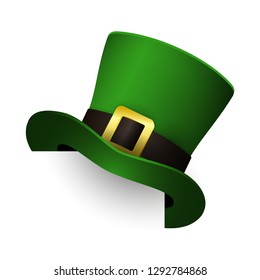 Green leprechaun hat. Saint Patrick day costume element. Can be used for topics like Irish culture, holiday, festival