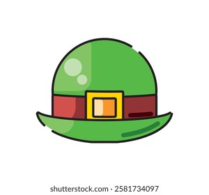 Green Leprechaun Hat Vector Isolated Icon