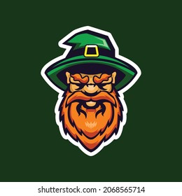Green Leprechaun Wizard Team e-Sport Logo