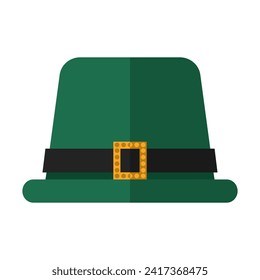 Green leprechaun's hat on white background