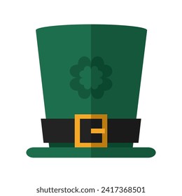 Green leprechaun's hat on white background