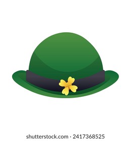 Green leprechaun's hat on white background