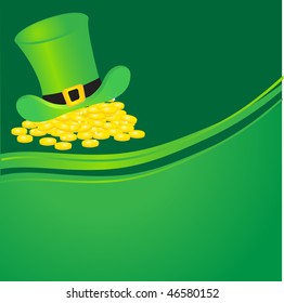Green leprechauns hat. Vector illustration.