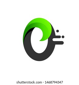 green letter 0 with leaf for green and ecology logo, zero letter and leaf logo design template element, herbal brand identity