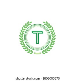 Green Letter Alphabet T Logo Template