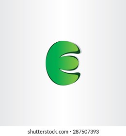 green letter e eco symbol design