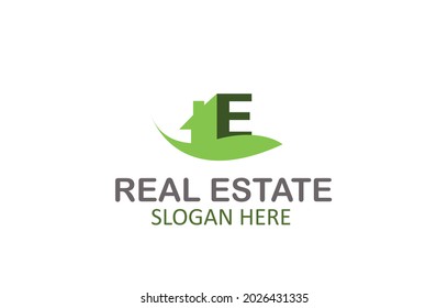 Green Letter E Real Estate Logo Design