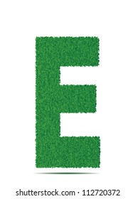 Green letter E. Vector