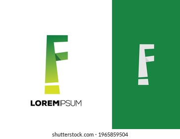 green letter f logo template set. logotype design vector