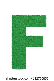 Green letter F. Vector