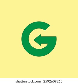 Green letter G with arrow design vector illustration