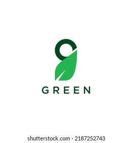 green letter g leaf logo image illustration of leaf and initial letter g green logo