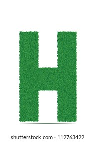 Green letter H. Vector