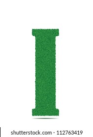 Green letter I. Vector