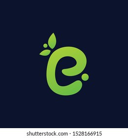 Green Letter Initial E Logo Design Template 