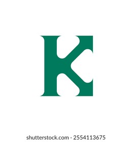 green letter k with arrows logo vector design