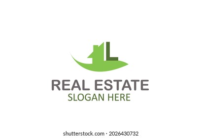 Green Letter L Real Estate Logo Design