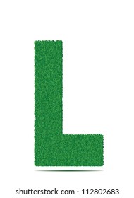 Green letter L. Vector