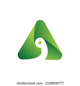 Verde un logotipo de letra y una plantilla de vector de icono 