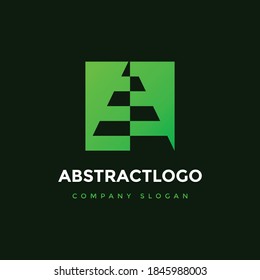 verde Una letra logotipo idea concepto de idea de la letra descarga de la plantilla de iconos