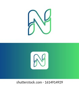 Green Letter N Logo design 