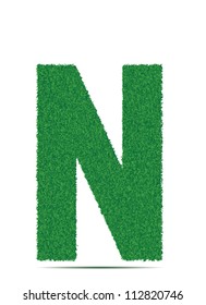 Green letter N. Vector