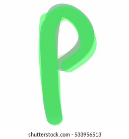 green letter "P"