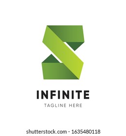 Green Letter S and Infinity logo design