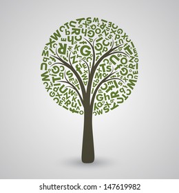 Green Letter Tree EPS10 Vector 