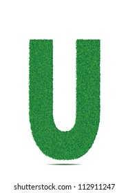 Green letter U. Vector
