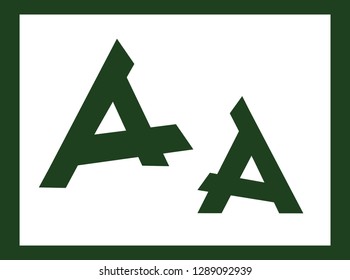 Green letter A vector