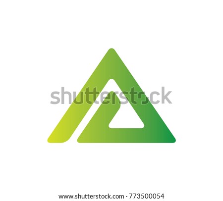 green letter a vector logo design