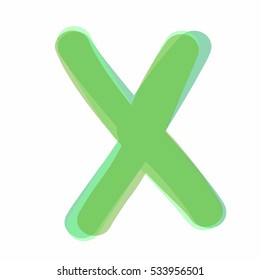 green letter "X"