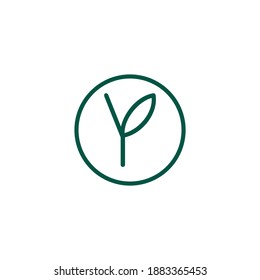 Green letter Y logo with leaf icon