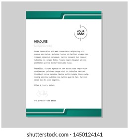 Green letterhead premium template vector