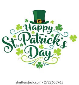 grün, Schriftzug, Klee, Glück, Vektor, Hintergrund, Design, Patrick, Irland, Illustration, Marsch, Tag, Banner, irisch, Urlaub, glücklich, Heiliger, Shamrock, Poster, Blatt, Glück, Feier, Hut, st, Text,