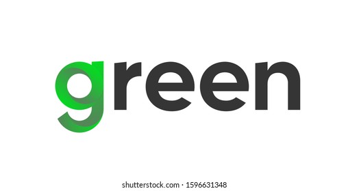 Green - Lettering Label, Vector Logo for Market, Web or Journals on white and black background.