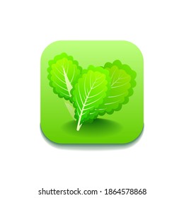 Green Lettuce Vegetable Food Logo Vector Symbol Icon Design Style