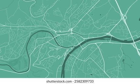 Green Leuven map, Belgium. Vector city streetmap, municipal area.