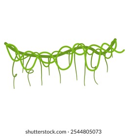 Green lianas branch with grass