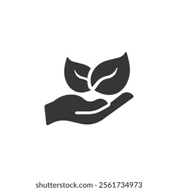 Green life flat glyph icon. Perfect pixel on transparent background