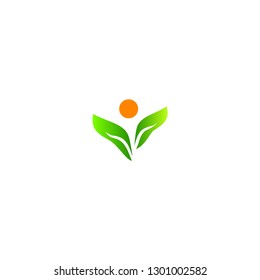green life leaf logo design vector