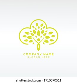Green Life Logo Design Vector Graphic Element Template