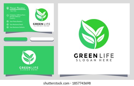 Logo de Green Life Diseña ilustración vectorial, plantilla de tarjeta de visita