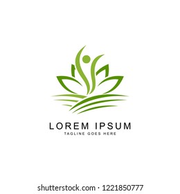 green and life logo template