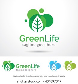 Green Life Logo Template Design Vector