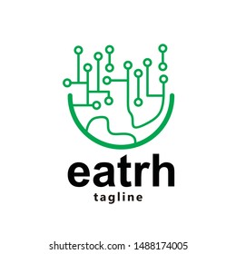 green, life, tech logo vector