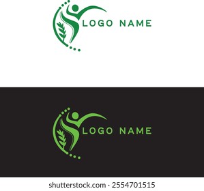 Green LifeBio Tech Nature's Code logo design 