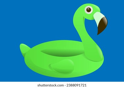 green lifebuoy in the form of a flamingo