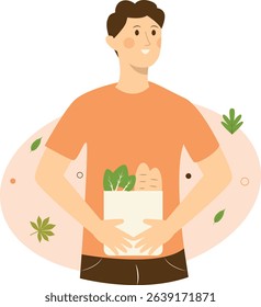 Green Lifestyle People Character. Zero Waste Day. Flat Cartoon Vector Illustration